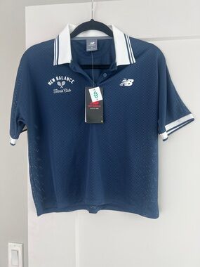 New Balance Navy Polo with White Trim